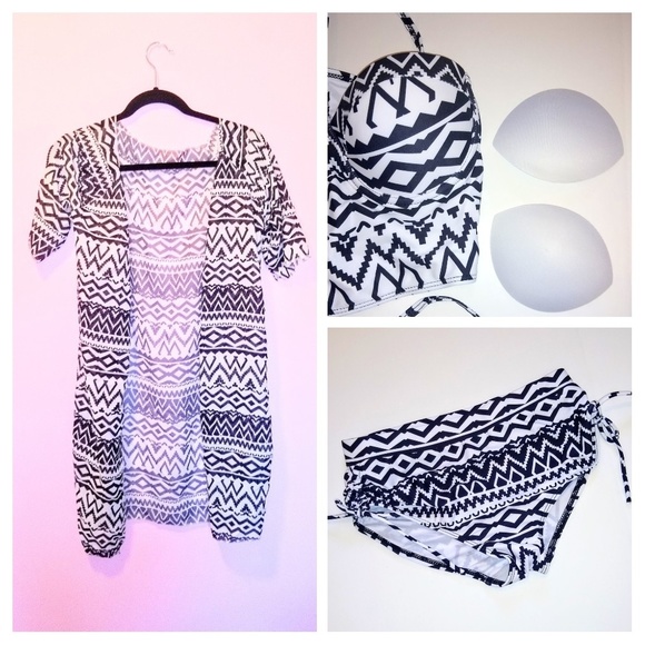 Last One Boutique Tribal High Waist Bikini & Cover - Picture 5 of 8